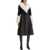 SAKS POTTS Foxy Leather And Shearling Long Coat BLACK / CLOUD