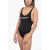 Diesel Slia One-Piece Swimsuit With Logo Lettering Black