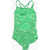 Nike Swim All-Over Logo Nylon Stretch One Piece Swimsuit Green