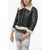 DSQUARED2 Leather Jacket With Shearling Detailing Black