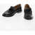 Off-White Leather Tassel Loafers With Marble-Effect Sole Black