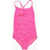 Nike Swim All-Over Logo One Piece Swimsuit Pink