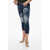 DSQUARED2 Twinphony Cool Girl Cropped Denims With Paint Splatter Motif Blue