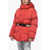 DSQUARED2 Turtleneck Down Jacket With Logoed Belt Red