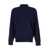 Ralph Lauren Blue Sweater With Polo Collar In Wool Man BLUE