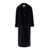 Herno Long Black Coat With Notched Revers In Faux Fur Woman Black