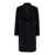 Lardini Black Single-Breasted Coat With Notched Revers In Wool Blend Man Black