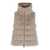 Herno Beige Sleeveless Down Jacket With Detachable Hood In Faux Fur Woman Beige