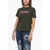 DSQUARED2 Distressed T-Shirt With Logo Print Military Green