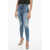 DSQUARED2 High Waisted Twiggy Denims With Aci-Wash Effect 12Cm Blue