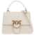 Pinko Love One Top Handle Mini Light Bag BIANCO SETA-ANTIQUE GOLD