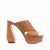 SI ROSSI Si Rossi Leather Heel Mules Brown