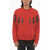 Neil Barrett Neoprene Slim Fit Crew-Neck Sweatshirt With Thunderbolts Pri Red