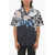 Neil Barrett Short Sleeved Loose Fit Hawaiian Bolts Shirt Blue