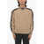 Neil Barrett Baggy Fit V-Neck Sweatshirt With Side Bands Contrasting Beige