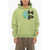 Heron Preston Brushed Cotton Spray Globe Hoodie Green