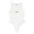 GCDS Gcds Sleeveless Bodysuit In Cotton With  Logo Print On The Front. WHITE