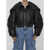 THE ATTICO Leather Bomber Jacket BLACK