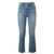 MOTHER Mother Light Blue Frayed Leg Jeans Blue