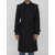 Burberry Long Trench Coat In Silk Blend Black