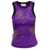 DES_PHEMMES Purple Ribbed Tank Top With Paillettes Embroidery In Stretch Cotton Woman Purple