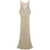 Ganni Ganni Midi Dress In Viscose Blend With Metallic Texture Gold