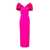 SOLACE LONDON 'Dakota' Maxi Fuchsia Dress With Off-Shoulder Neckline And Satin Inserts In Polyester Woman Purple