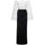 SOLACE LONDON Eliana Off-Shoulder Maxi Dress In Black And White Satin Multicolor