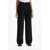 Pinko Twill Wide-Leg Trousers In Pal NERO LIMOUSINE