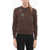 UNDERCOVER Jun Takahashi Brushed Cotton Crew-Neck Sweater Embellished W Brown