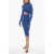 THE ANDAMANE Draped Dress With Cut Out Detail Blue