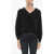 UGG V-Neck Solid Color Deeann Fluffy Sweater Black