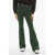 Palm Angels Flared Sweat Pants With Logoed Elastic Band Green