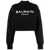 Balmain Balmain Logo Organic Cotton Cropped Sweatshirt Black