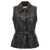 Magda Butrym Single-breasted leather vest Black