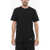 Off-White Solid Color Crew-Neck T-Shirt With Embroidery Back Black