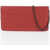 Bottega Veneta Woven Leather Clutch With Chain Shoulder Strap Red