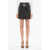 Calvin Klein Leather Miniskirt With Two Pockets Black