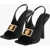 Versace Satin Slingback Sandals With Logoed Buckle 11Cm Black