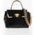 Versace Leather Croco-Effect La Medusa Bag With Metallic Application Black