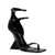 THE ATTICO 'Grace' Black Sandals With Double Ankle Strap And Pyramid Wedge In Leather Woman Black