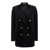 Tagliatore 'Jasmine' Black Double-Breasted Jacket With Golden Buttons In Velvet Woman Black