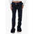 Off-White Low-Waisted Pants With Pleated Detail Midnight Blue