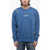 Diesel S-Macs-L2 Distressed Sweatshirt With Embroidered Logo Blue