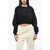 Off-White Double-Layered Cropped Sweatshirt With Oversized Fit Black