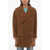 ANDERSSON BELL Solid Color Leon Double-Breasted Coat With Metal Logo Brown