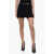 Off-White Stretchy Mini Skirt With Pleated Hem Black