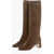 Prada Suede Knee-Length Boots With Covered Heel 5Cm Brown