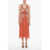 AllSaints Mesh Laia Maxi Dress With Floral Embroidery Orange