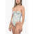 AGUA BY AGUA BENDITA Lace-Up Sandalo One-Piece Swimsuit Light Blue